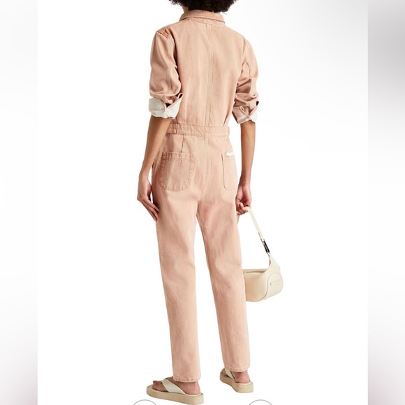 Triarchy Denim Jumpsuit with Gold Hardware in Clay - Picture 3 of 11